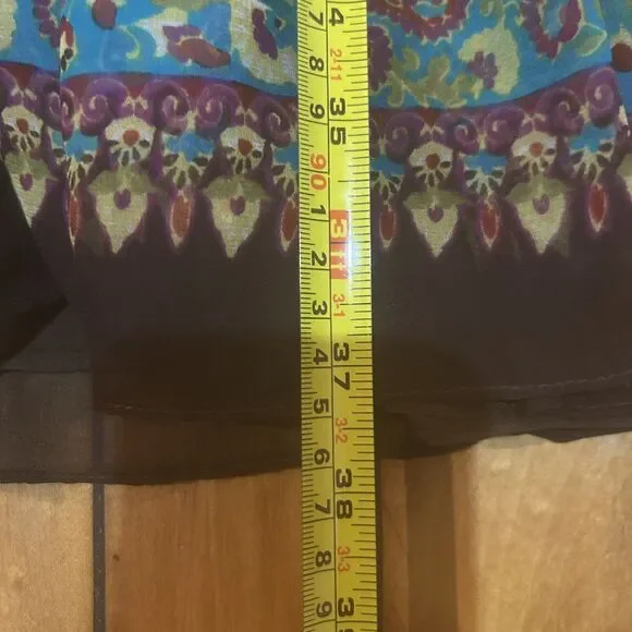 JS Boutique Womens Jeweled Babydoll Multicolor Silk Dress Size 6 Artsy Fairy - Picture 9 of 11